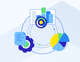 decorative image with gears and data charts